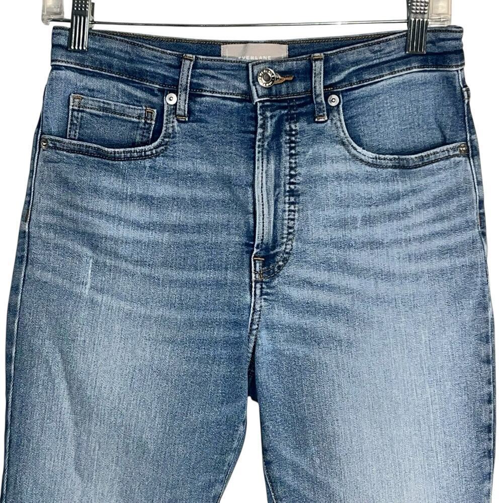 Everlane The High Rise Skinny Jean Size 28 Ankle Light Wash Raw Hem - Picture 2 of 7
